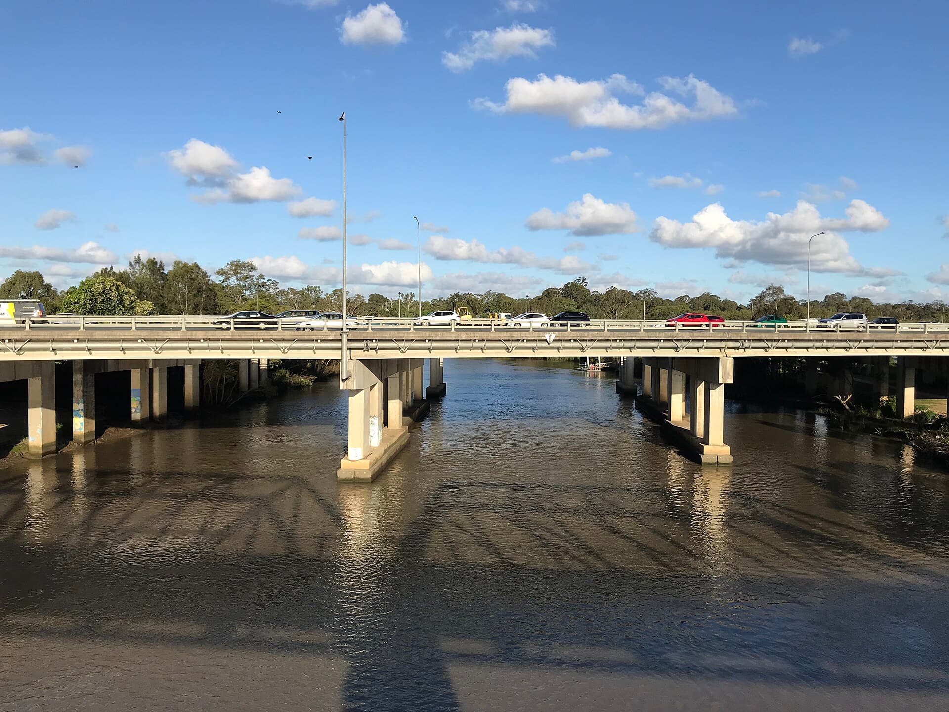 Pacific Motorway bridges crossing the Logan River at Loganholme